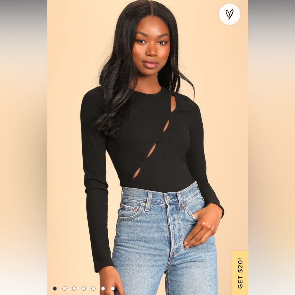 Lulu’a ribbed cutout bodysuit